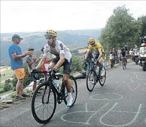  ?? YOAN VALAT / EFE ?? Mikel Landa hizo un gran trabajo con el fin de llevar a Chris Froome al grupo de favoritos