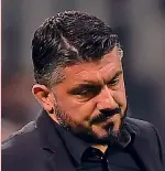  ?? GETTY-BOZZANI-INSIDE ?? Rino Gattuso, 40 anni, in tre momenti durante la partita contro il Betis Siviglia: il suo Milan ha perso le ultime due gare