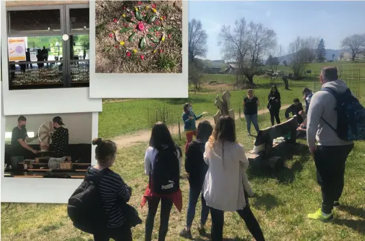  ?? ?? Alla scoperta dei meli secolari della Capriasca, due ragazzi che producono energia in aula, bottiglie contenenti 28'000 mozziconi e un mandala realizzato con elementi raccolti in natura