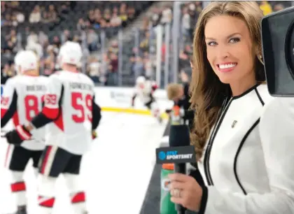  ?? COURTESY OF ALYSON LOZOFF ?? Montreal native Alyson Lozoff is a rinkside reporter for AT&amp;T SportsNet’s coverage of the Las Vegas Golden Knights.