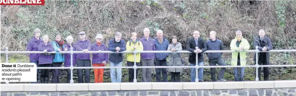  ??  ?? Done it Dunblane residents pleased about path’s re-opening