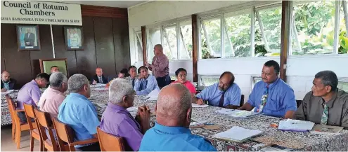  ??  ?? Chiefs and growers, both women and youths, from Rotuma’s seven districts that were participan­ts of the organic workshop training on Rotuma Island