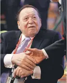  ?? AP FILE PHOTO BY JOHN LOCHER ?? Casino magnate Sheldon Adelson and his wife, Miriam, gave more than $130 million to Republican candidates.