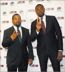  ?? Rachel Aston ?? Las Vegas Review-journal @rookie__rae BIG3 founder Ice Cube and Roger Mason Jr. on the red carpet on April 30 at the basketball league’s inaugural draft at Planet Hollywood.