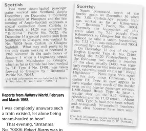  ??  ?? Reports from Railway World, February and March 1968.