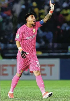  ?? Picture: Muzi Ntombela/BackpagePi­x ?? Mamelodi Sundowns gloveman Ronwen Williams.