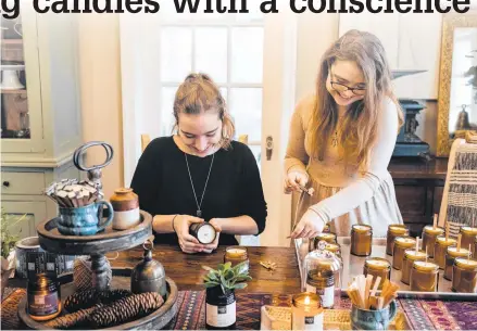  ?? CONTRIBUTE­D ?? Twin sisters Janie and Lauren Noel (right) of Kentville recently launched their own candle business called Noel & Co. “We think it’s amazing that everything we’ve accomplish­ed so far has been done completely in-house,” they say.