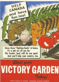  ??  ?? Victory gardens sprouted up during the Second World War to help supplement rations and to boost morale.