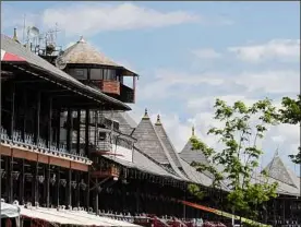  ?? ?? The grandstand and clubhouse at Saratoga Race Course are prepared for the 2022 season, which features 40 days of racing ending Sept. 5.