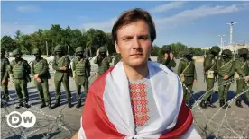  ??  ?? Vitali Alekseenok joined the protests in Minsk last year