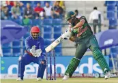  ?? — AFP ?? Mahmudulla­h in action against Afghanista­n in the Asia Cup in Abu Dhabi on Sunday.
