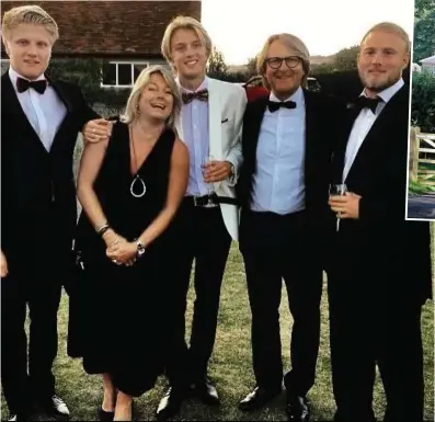  ??  ?? Tragedy: Dominic Hamlyn (far right) with his brothers Gabriel and Benedict, and parents