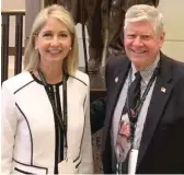  ?? FACEBOOK/ JIM OBERWEIS ?? Though the Associated Press called the race for incumbent U. S. Rep. Lauren Underwood, GOP challenger Jim Oberweis, who has not conceded and is seeking a recount, attended new member orientatio­n in Washington. He is pictured with Rep.- elect Mary Miller, R- Ill.