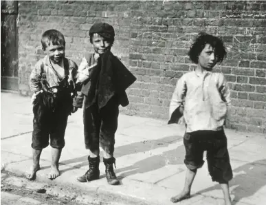 ??  ?? Street urchins in Lambeth, South London, in the 19th century. Such scenes were common in the rapidly expanding capital