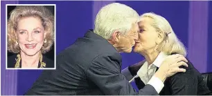  ??  ?? The talk show host plants a kiss on Hollywood superstar Lauren Bacall in 2004