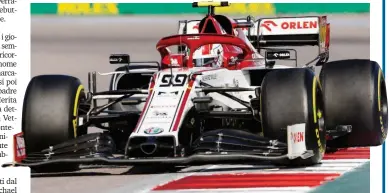  ?? GETTY ?? L’Alfa Romeo di Giovinazzi che oggi sarà guidata da Mick Schumacher: il tedesco avrà il numero 37