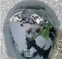  ?? FLORIDA HIGHWAY PATROL/COURTESY ?? A lightning bolt struck the motorcycle helmet of a North Carolina man.