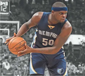  ?? SERGIO ESTRADA/USA TODAY SPORTS ?? Grizzlies forward Zach Randolph posted his 19th double-double this season on Friday night. Coach David Fizdale considers this a strong campaign for the NBA’s Sixth Man award.