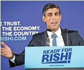  ?? ?? Rishi Sunak is the frontrunne­r to be PM