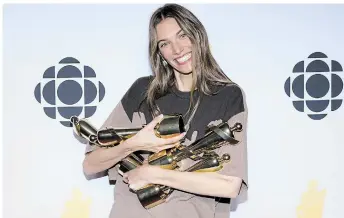  ?? JEREMY CHAN GETTY IMAGES ?? Charlotte Cardin won four awards at the 2022 Junos including artist of the year.