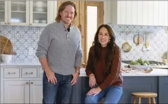  ?? LISA PETROLE/MAGNOLIA NETWORK VIA AP ?? This image released by Magnolia Network shows Chip and Joanna Gaines from the sixth season of “Fixer Upper.” Magnolia Network, a joint venture between the Gaines’ and Discovery, Inc. will launch on July 15.