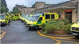  ?? ?? Ambulances at the RUH. Inset, Wera Hobhouse and Jacob Rees-mogg