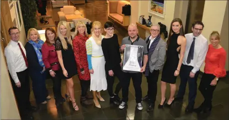  ?? Photo by Fergus Dennehy. ?? Launching the ‘Rags to the Runway’ show on Monday night were: Mike Ryle, Helena Slattery, Eileen Whelan, Maeve Carey, Rebecca Kemp, Claire Murphy, Grace Madden, Ray Stack, Danny Leane, Hannah Lenihan, John Brosnan and Aine Wall.