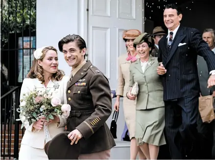  ?? TONY RIVETTI JR./WTA GROUP ?? Merritt Patterson plays the wife of war vet Louis Zamperini (Samuel Hunt) in “Unbroken: Path to Redemption.”