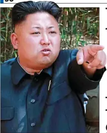  ??  ?? TENSION: Kim Jong Un is battling Trump over sanctions
