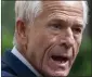  ?? JACQUELYN MARTIN — AP ?? Former Trump White House official Peter Navarro speaks to the media on Friday as he leaves federal court in Washington.