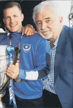  ??  ?? team-mates and Iain McInnes after the Blues’ League Two win