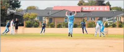  ??  ?? Generation Homes Lake Taupo¯ Cricket Club Reserves celebrate Zach Forster’s hat trick.