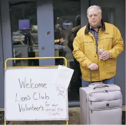  ??  ?? Lions Club member Bill Nenninger and his vision testing equipment are welcomed to CCLC for the Lions' annual vision testing of preschool children.