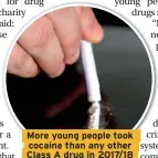  ??  ?? More young people took cocaine than any other Class A drug in 2017/18