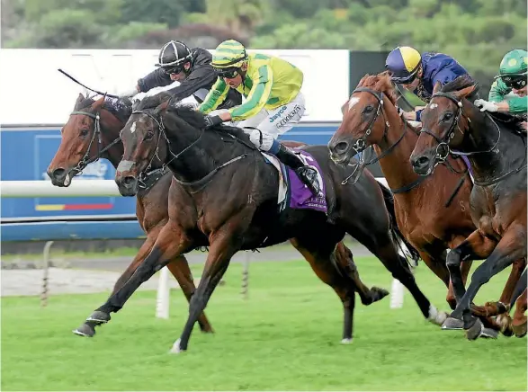  ??  ?? Seventh Up and Grant Cooksley take out the Easter Handicap. at Ellerslie.