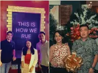  ?? ?? RUE FRANCHISEE­S. Mendoza siblings Jeff, Elisha and Jeric are at the helm of Rue. Right photo shows proud parents Eric and Jackie Mendoza.