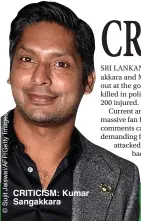  ?? ?? CRITICISM: Kumar Sangakkara