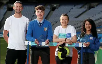  ??  ?? Sean Clifford of Summerhill College &amp; Priscilla Stocker, Gort with Thomas Barr and Mary-Kate Slattery.