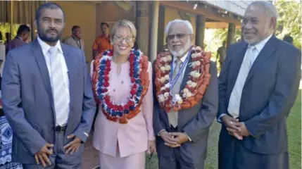  ?? Photo: WAISEA NASOKIA ?? From left: National Training Productivi­ty Centre (NTPC) deputy director Satendra Nair, Lousiana State University associate director Priscilla Allen, Fiji National University chancellor Ikbal Jannif and NTPC acting director Peni Taoi during the National...