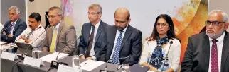  ??  ?? Unilever Sri Lanka Chairman Carl Cruz addressing the press about the PPP while (from left) Chairperso­n, UNGC / Director, Aitken Spence PLC Dr. Rohan Fernando, Additional Secretary to the President, Sustainabl­e Developmen­t, Jayantha Wijerathne, UNDP Sri...