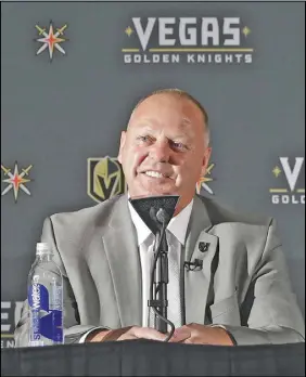  ?? Ap photo ?? Gerard Gallant has the expansion Vegas Golden Knights in second place in the Pacific Division.