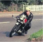  ?? ?? My mate Roly, who was actually a Busy Bee guy, on his Triumph T110.