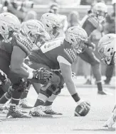  ?? LOGAN STANFORD/ICON SPORTSWIRE/AP ?? FSU center Andrew Boselli (60) and the Florida State offensive line was eager to show off its progress during the spring game Saturday at Doak Campbell Stadium.