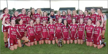  ??  ?? St. Martin’s get used to that special feeling of being crowned county Senior camogie champions for the first time.