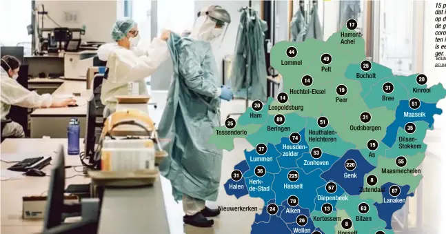  ?? FOTO BOUMEDIENE BELBACHIR ?? 15 procent dat is bijna een op de zes - van de gestorven coronapati­ënten in ons land is een Limburger.