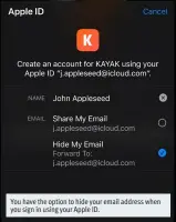  ??  ?? You have the option to hide your email address when you sign in using your Apple ID.