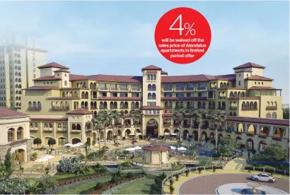  ?? — Supplied photo ?? Two apartment towers with 215 units have been launched in phase one of alandalus in Jumeirah Golf estates.