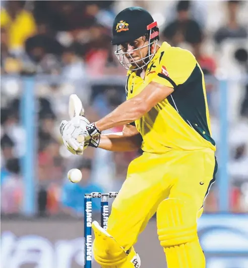  ??  ?? UNDER PRESSURE: All-rounder Marcus Stoinis, who made an unbeaten 62, was one of the few positives for Australia in Kolkata. Picture: AFP