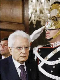  ?? Ansa ?? Il presidente della Repubblica Sergio Mattarella è stato eletto nel 2015