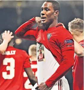  ??  ?? Tribute: Odion Ighalo dedicated his first United goal to his late sister